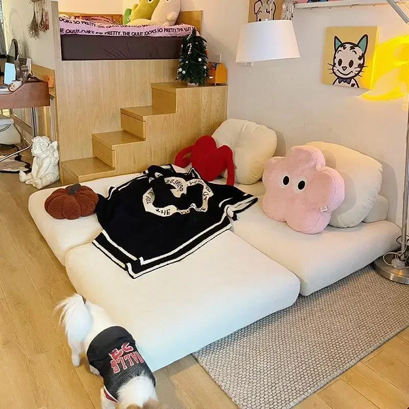 Convertible Filling Bean Bag Sofas Frameless Puffs Single Floor Living Room Sofas Lazy Sofa Folding Couch Home Furniture image 3