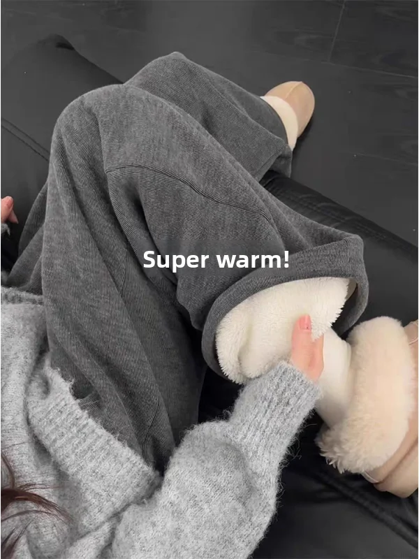 

Ультрамягкие брюки из флиса с начесом для женщин, свободные хлопковые брюки, повседневные спортивные брюки с широкими штанинами, утепленные флисом, маленькие размеры