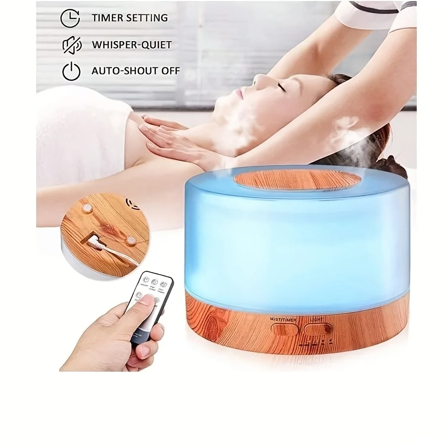 Diffuser For Home   Essential Oil Diffuser  Cool Mist Air Diffuser With Remote Control  With USB C Power Cord  4 Timers  7 LED C
