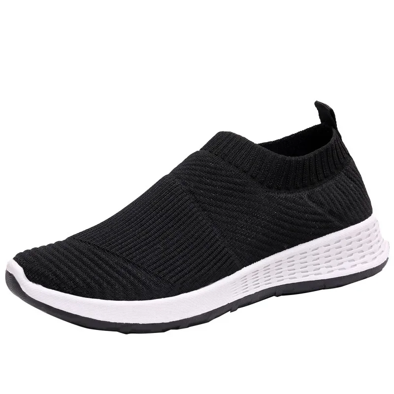 Neue atmungsaktive Schuhe Damen Turnschuhe Mode Slipper Stretch Stoff lässig Slip-On leichte weiche Sohle Damenschuhe Damen Sportschuhe