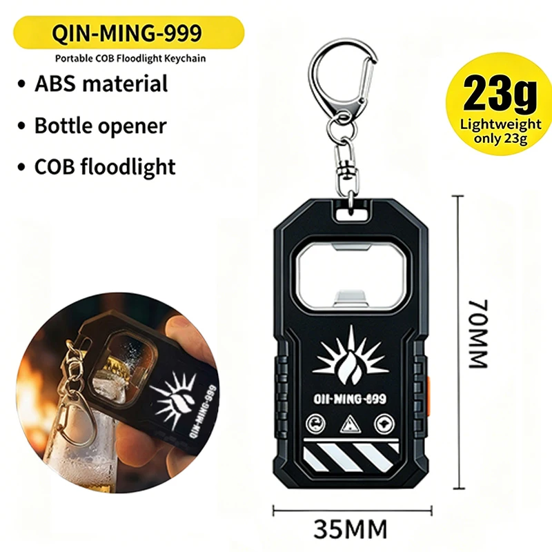 Leistungsstarke Mini COB LED Schlüsselanhänger-Taschenlampe USB-Aufladbar Hängende Arbeitsleuchte Wasserdichter Schlüsselring Camping-Wander-Taschenlampe