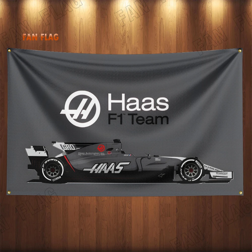 90x150CM Uralkalis Haas Team Car F1 Flag Banner For Car Racing Decoration Poster Tapestry Polyester Outdoor Home