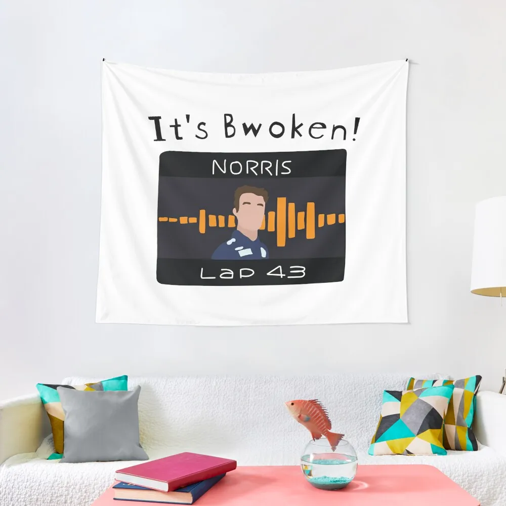 

Lando Norris - It’s Bwoken! - F1 Tapestry Decorations For Room Decoration For Home Room Decor Tapestry