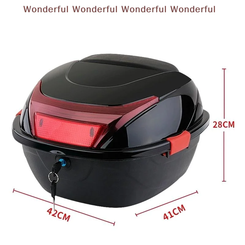 38L Waterproof Universal Motorcycle Trunk Box Large Storage Compartment for Motorbike Scooter Trip Riding Supplies