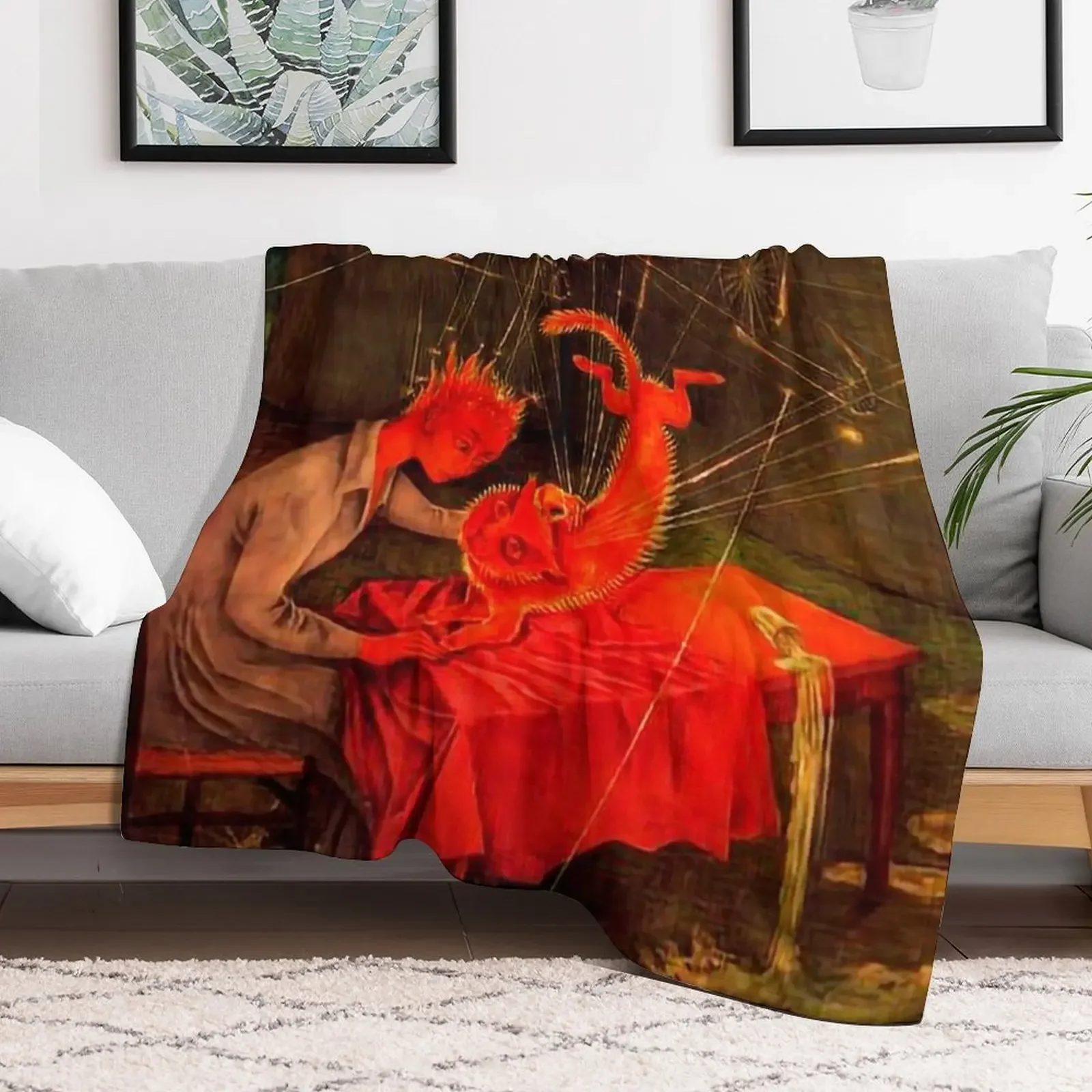 Sympathy by Remedios Varo Throw Blanket Travel Size Cozy Blanket for Plane Train