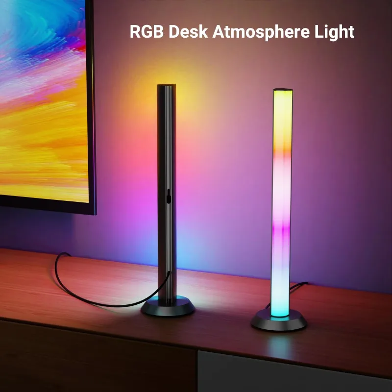 Black plastic ambient desk lamp with 40 5050RGB lamps, 5V 2A