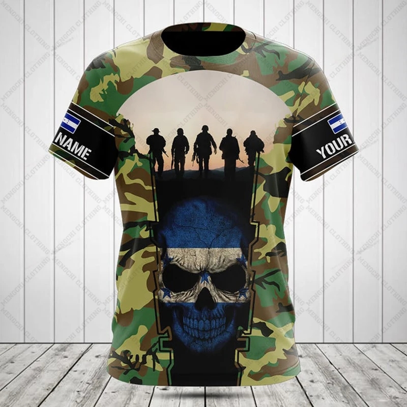 Honduras Camouflage Customized Unisex T-shirts Summer Loose Oversized Sportswear Casual O-neck Tees For Men Women And Children