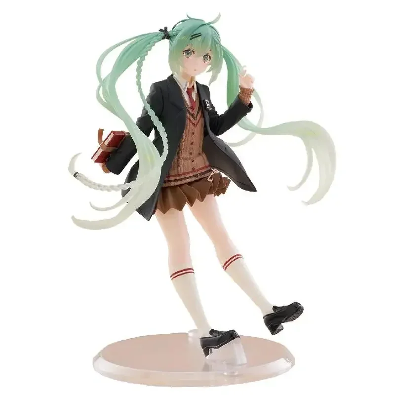 

In Stock: Original TAITO 18cm Hatsune Miku Preppy PVC Model – Anime Character Collectible, Desktop Decoration, Festival Gift