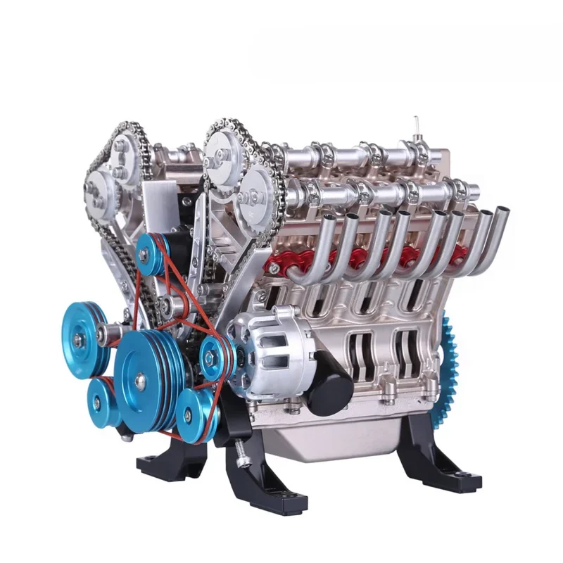 

Metal V8 eight-cylinder engine assembled model car can be started