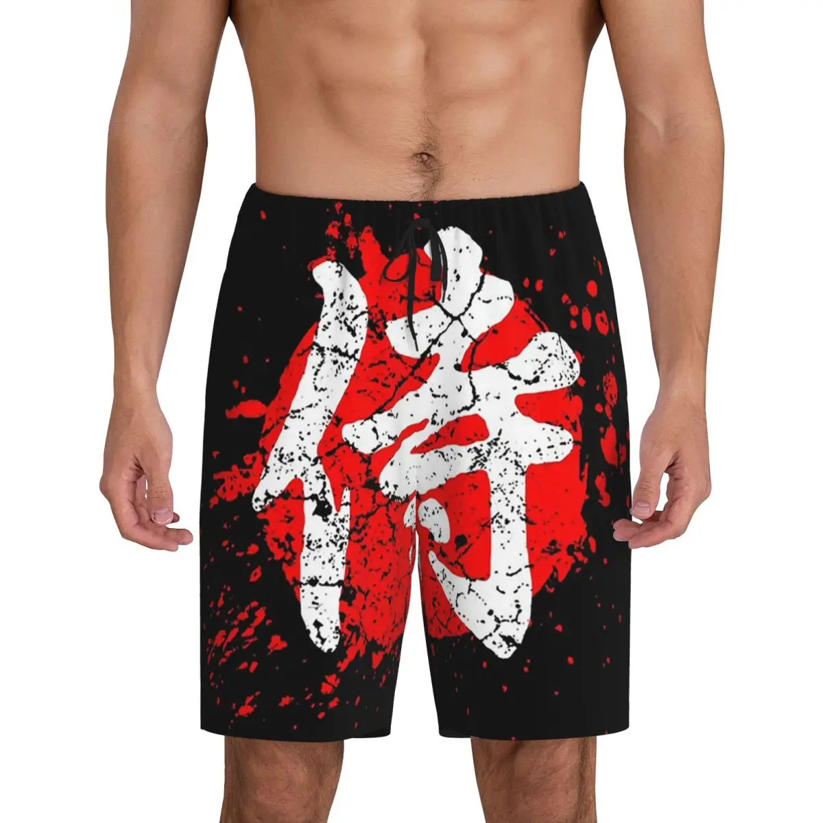 

Custom Japanese Bushido Samurai Characters Short Pajama Pants Men Sleepwear Sleep Lounge Bottom Shorts Sleeping Pants