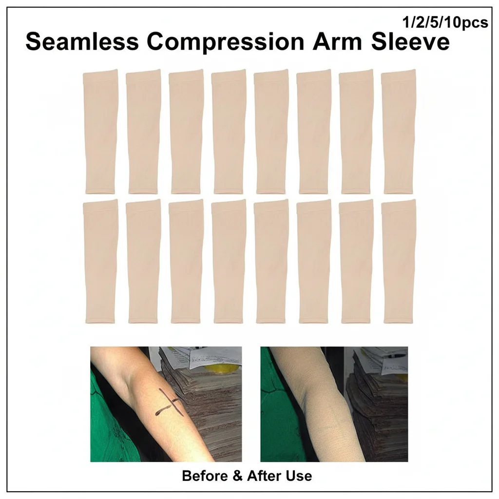 

1/2/5/10 шт. летние солнцезащитные рукава телесного цвета, имитирующие тату, для маскировки шрамов, унисекс, однотонные, на всю руку