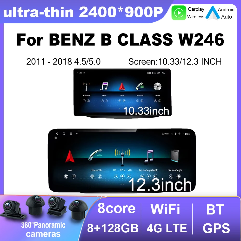 

For BENZ B CLASS W246 2011 - 2018 Android 15 Carplay WiFi HD Screen GPS Navi Auto Accessories Car Radio Video Multimedia player