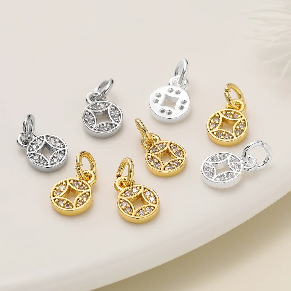 

2Pcs/Lot 14/18K Gold Color Plated Round Shape Pendants with Ring for Handmade DIY Women Man Hoop Earring Jewelry Making Supplies