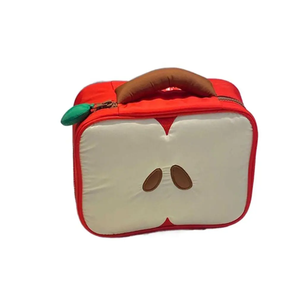 

Cute Apple Pattern Makeup Bag Portable with Compartments Travel Toiletry Bag Light-weight Large Storage Pounch Women
