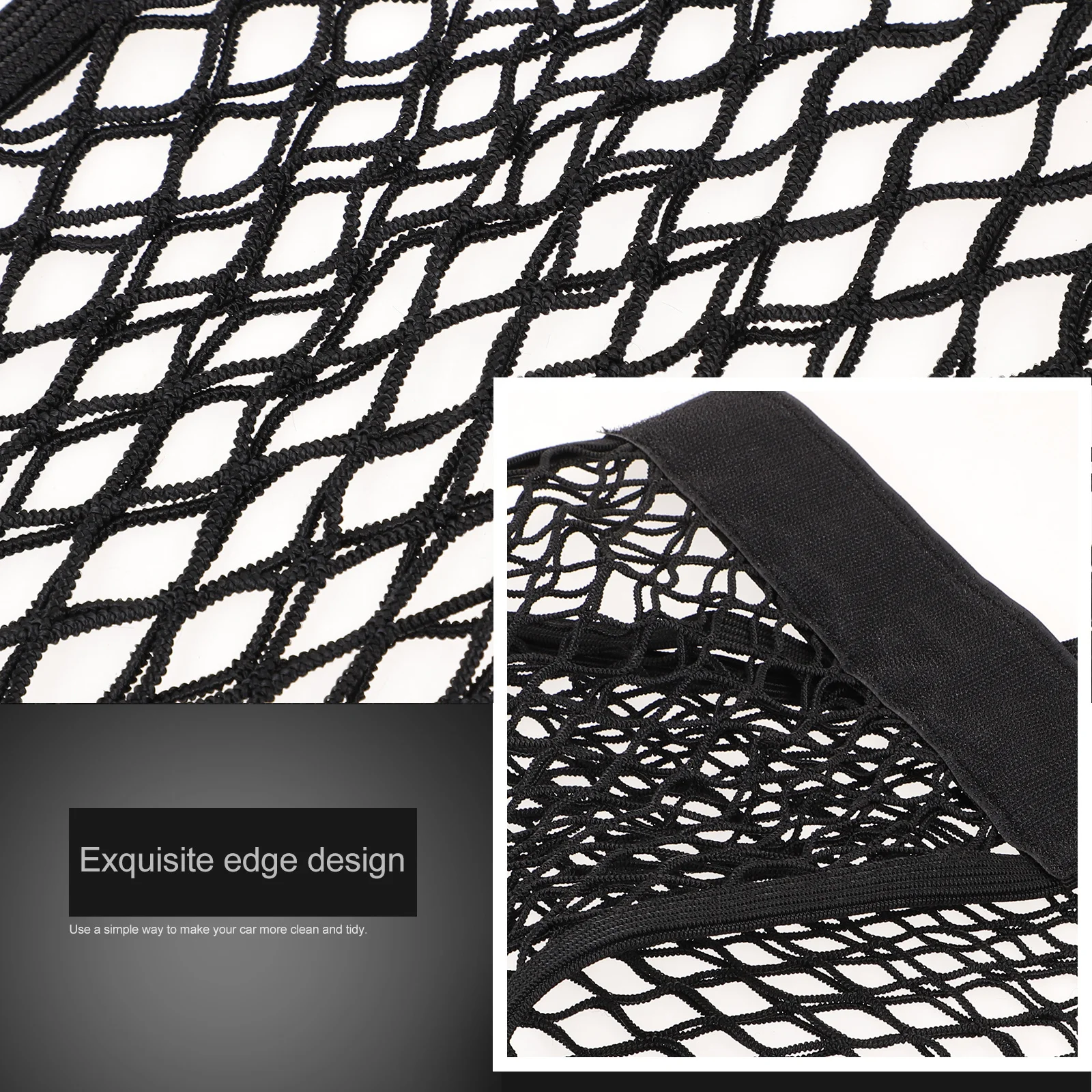 

2Pcs Car Trunk Storage Nets Black Mesh Organizer Car Rear Cargo Net Holder for Vehicle Organizing Durable Storage Pocket
