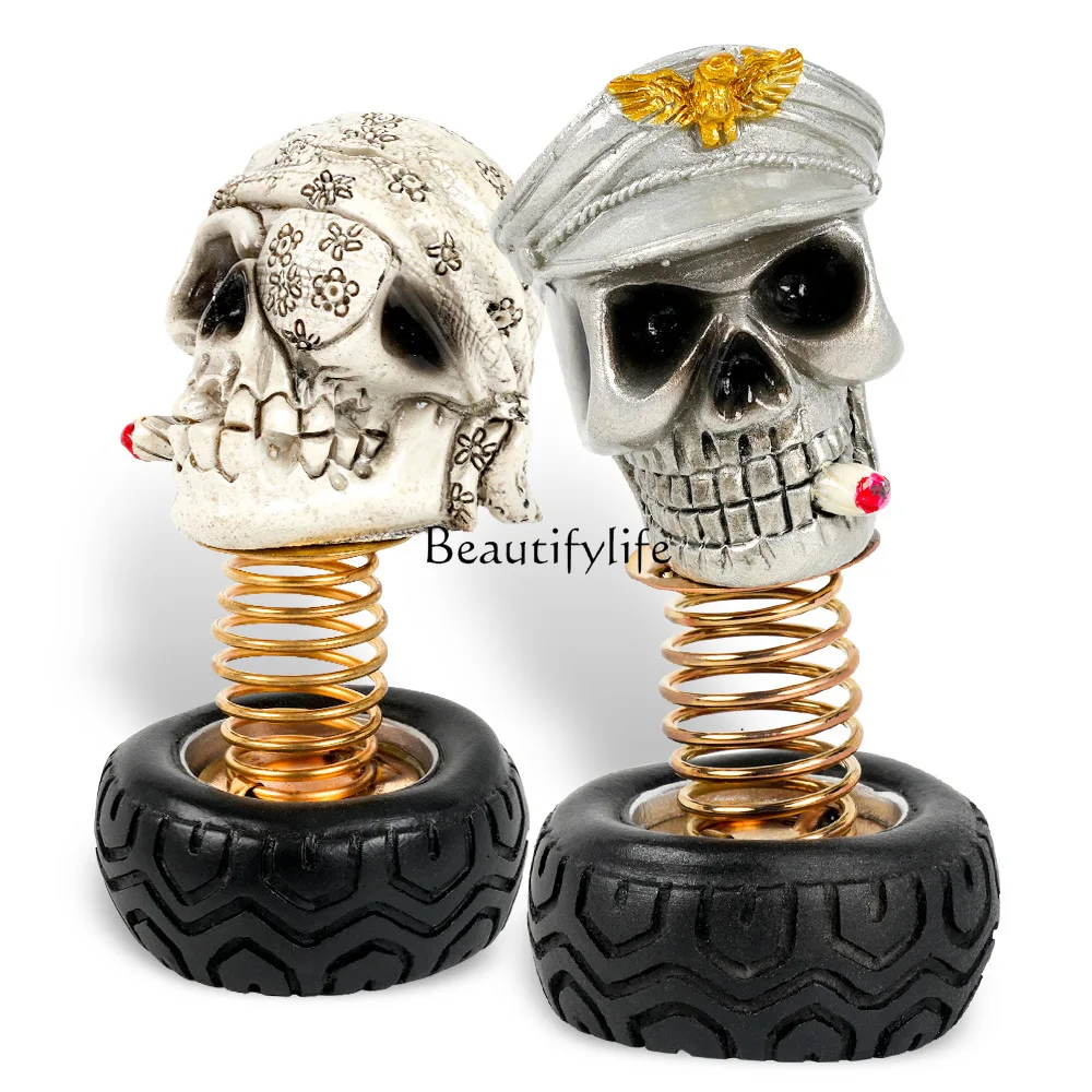 

*Car ornaments, car personalized decorations, skull ornaments automatically swing sunflowers, shake your head