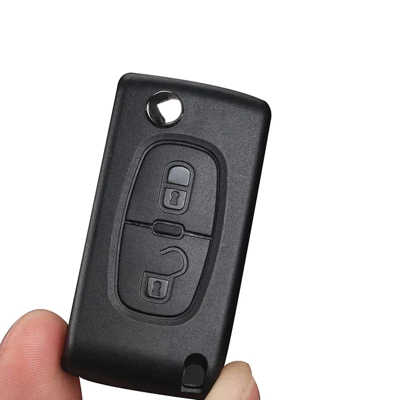 2 Button VA2 CE0536 Car Remote Flip Key Fob Case For Citroen C3 Picasso 2009 2010 2011-2016 Black Shell Replacement Floding Key