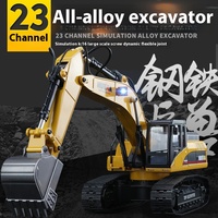 Huina 580 Full Alloy 23 Channel 1:14 Proportional Simulation Electric Remote Control Excavator Engineering Vehicle Model