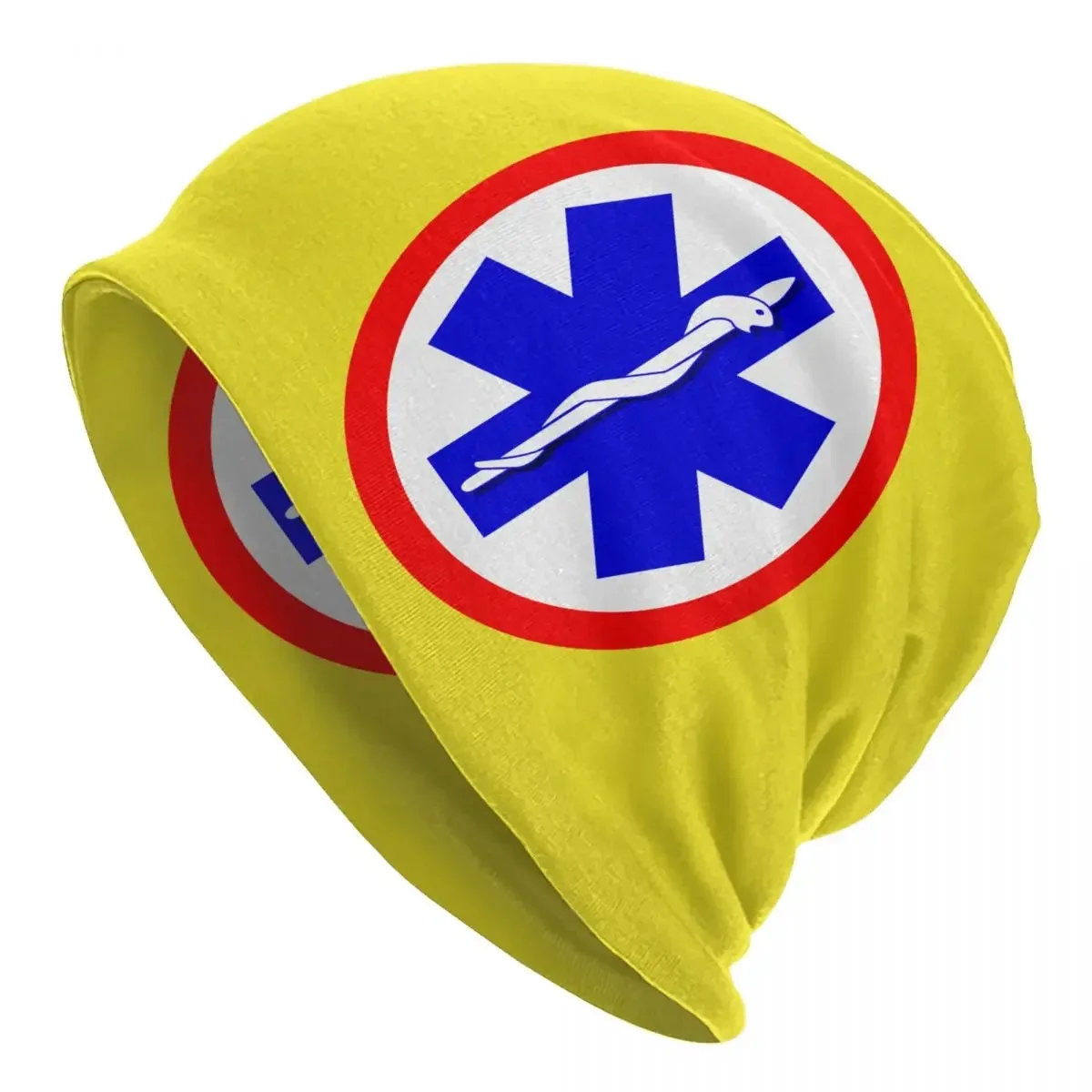 Paramedic Star Of Life Logo Skullies Beanies Caps Unisex Trend Winter Warm Knit Hat Adult Emergency EMT Bonnet Hats