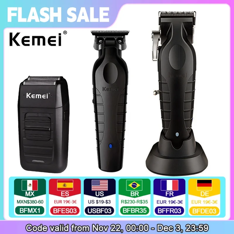 Kemei KM-2296 KM-2299 KM-1102 Tondeuse Kit Heren Elektrische Scheerapparaat Haar Trimmer Machine Professionele Haar Snijmachine