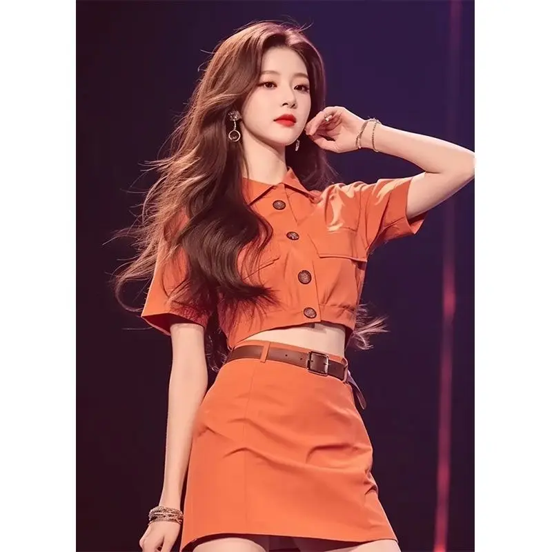 

Korea Skirt Women'S Suit Fashion Commuting Half Skirt Short Skirt Shirt Short Skirt Suit Two Piece Sets Womens Outifits