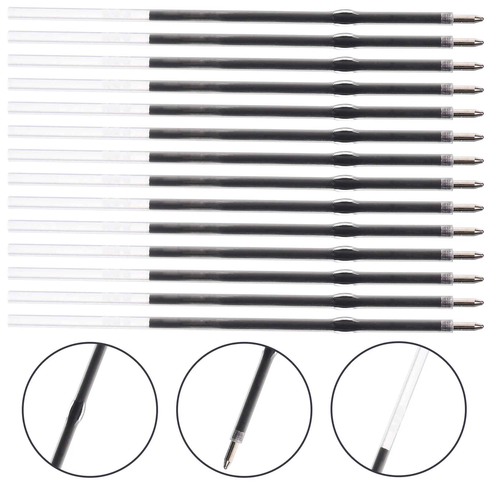 100pcs 0.7mm Black Ballpoint Pen Refills Press Type Smooth Writing Office Study Work Supplies Gel Pen Fine Point Ink