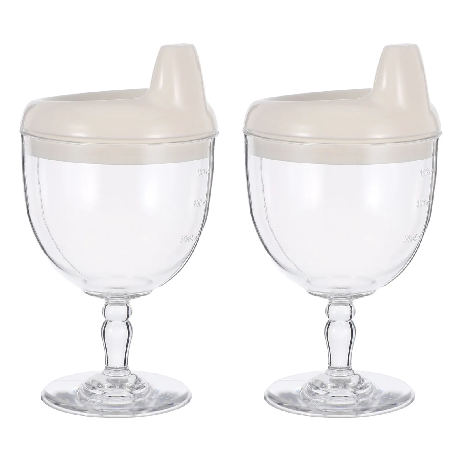 

2Pcs Baby Weaning Cups Plastic Spill Proof Toddler Cups Ergonomic Grip for Home Kindergarten Milk Juice Water 150Ml