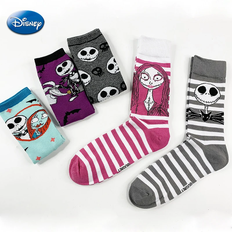 

Disney The Nightmare Before Christmas Socks Jack Sally Cartoon Medium Tube Sock Adult Kids Cosplay Party DIY Decorations Gifts