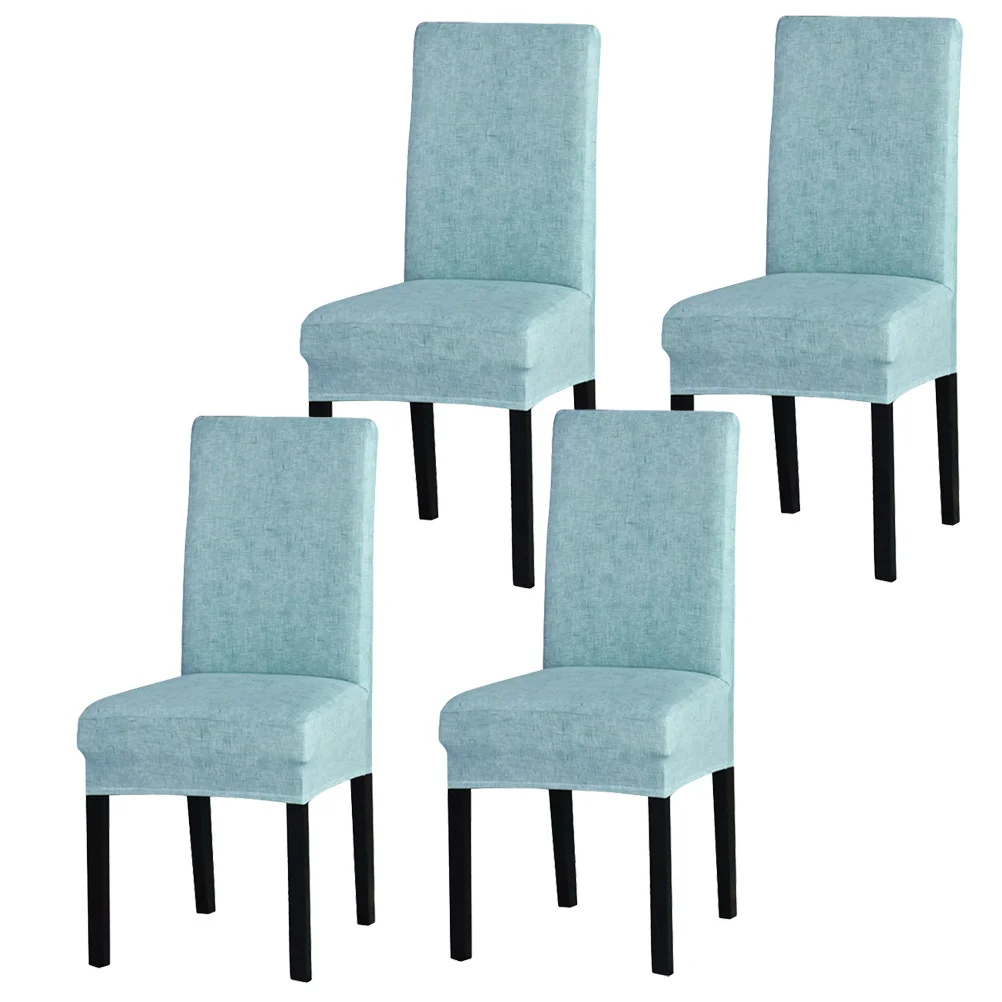 

4pcs Stretchy Chair Cover Elastic Polyester Protector For Dining Banquet Party Folding Chairs 46-55Cm Light Blue