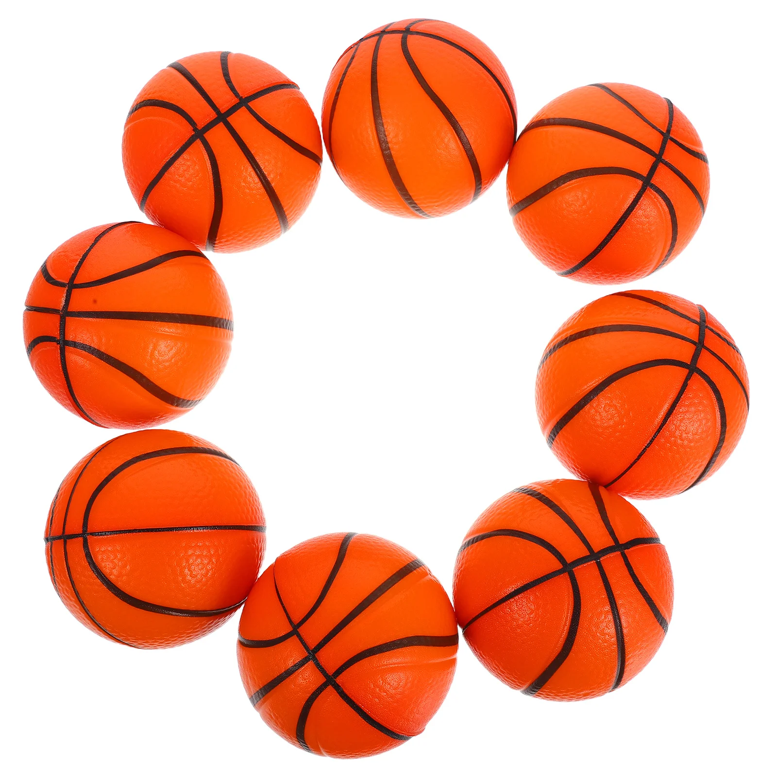 Palline da basket in schiuma antistress Set 8 pezzi Giocattoli da spremere Morbidi rimbalzanti Anti Ansia Palline da gioco Stile calcio Regalo divertente