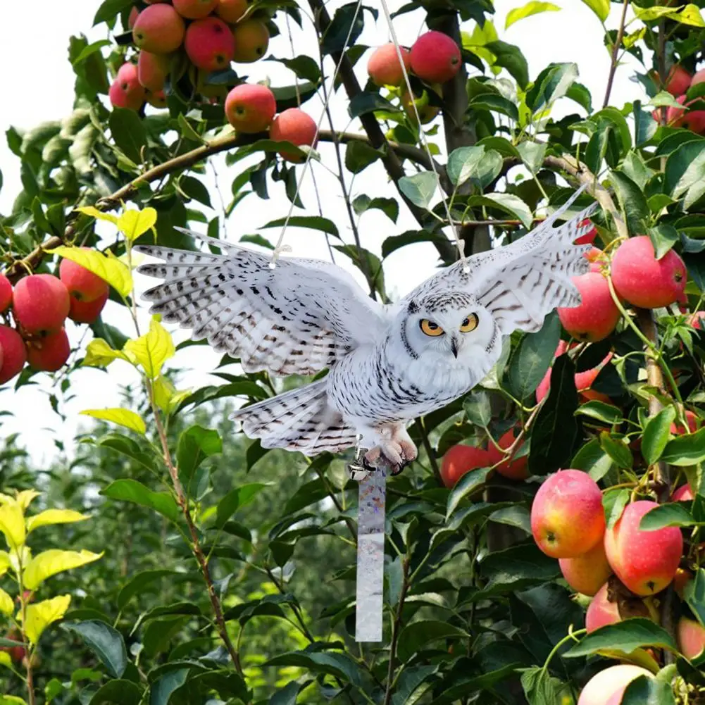 Outdoor Owl Deterrent Vivid Owl Patterns Reflective Owl Hanging Decorations for Balcony Garden Set of 2 Waterproof Acrylic Fake