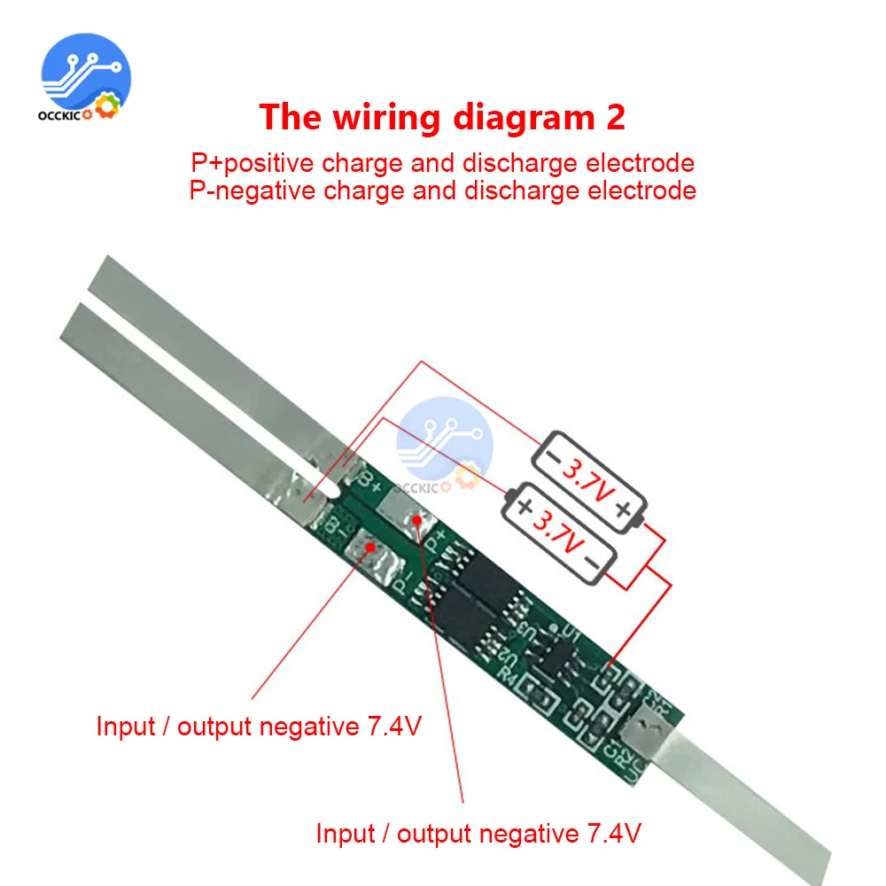 BMS 2S 7.4V Protection Board 2A 3A 4.5A 6A 7.5A 9A For 18650 Lithium Battery Protective Plate 1-6MOS With Nickel Strip