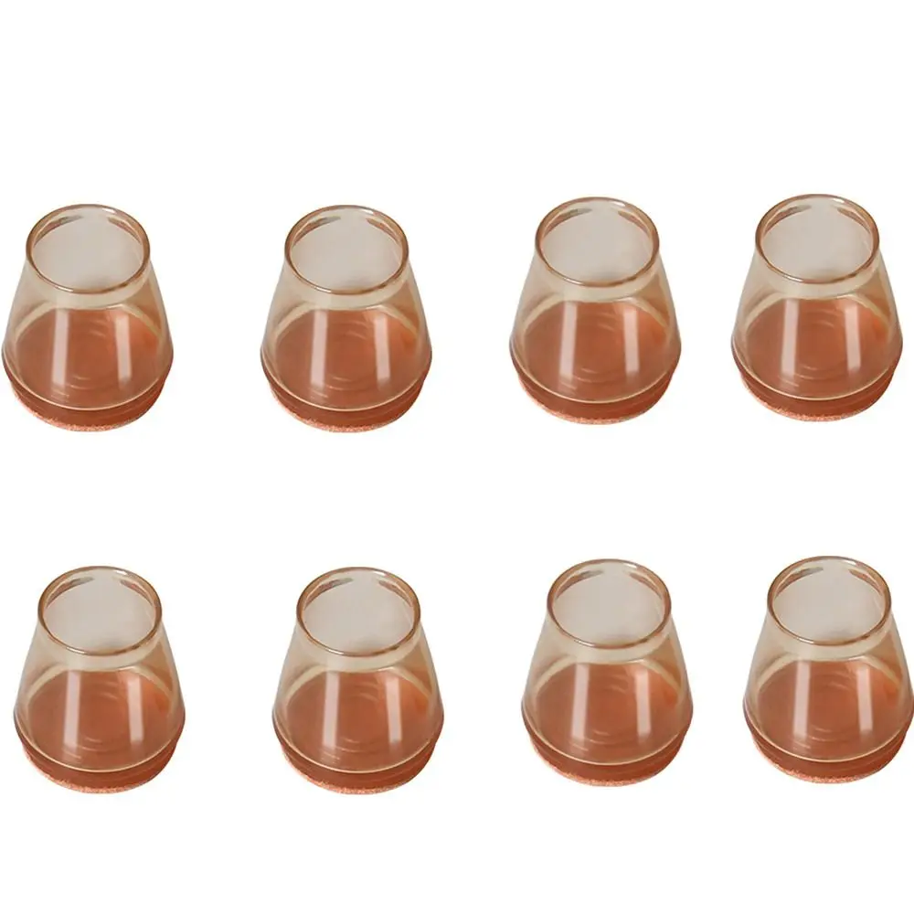 8pcs Silent Silicone Chair Feet Cover Round Non-Slip Chair Leg Caps Rubber with Felt Floor Protectors Furniture