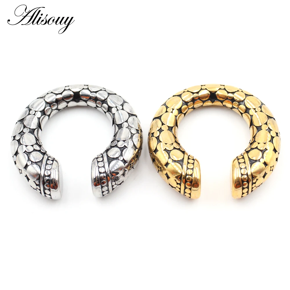 Alisouy 1PC Stainless Steel Scorpion Snake WaterDrop Moon Ear Weights Heavy Expander Stretcher Plugs Gauge Body Piercing Jewelry