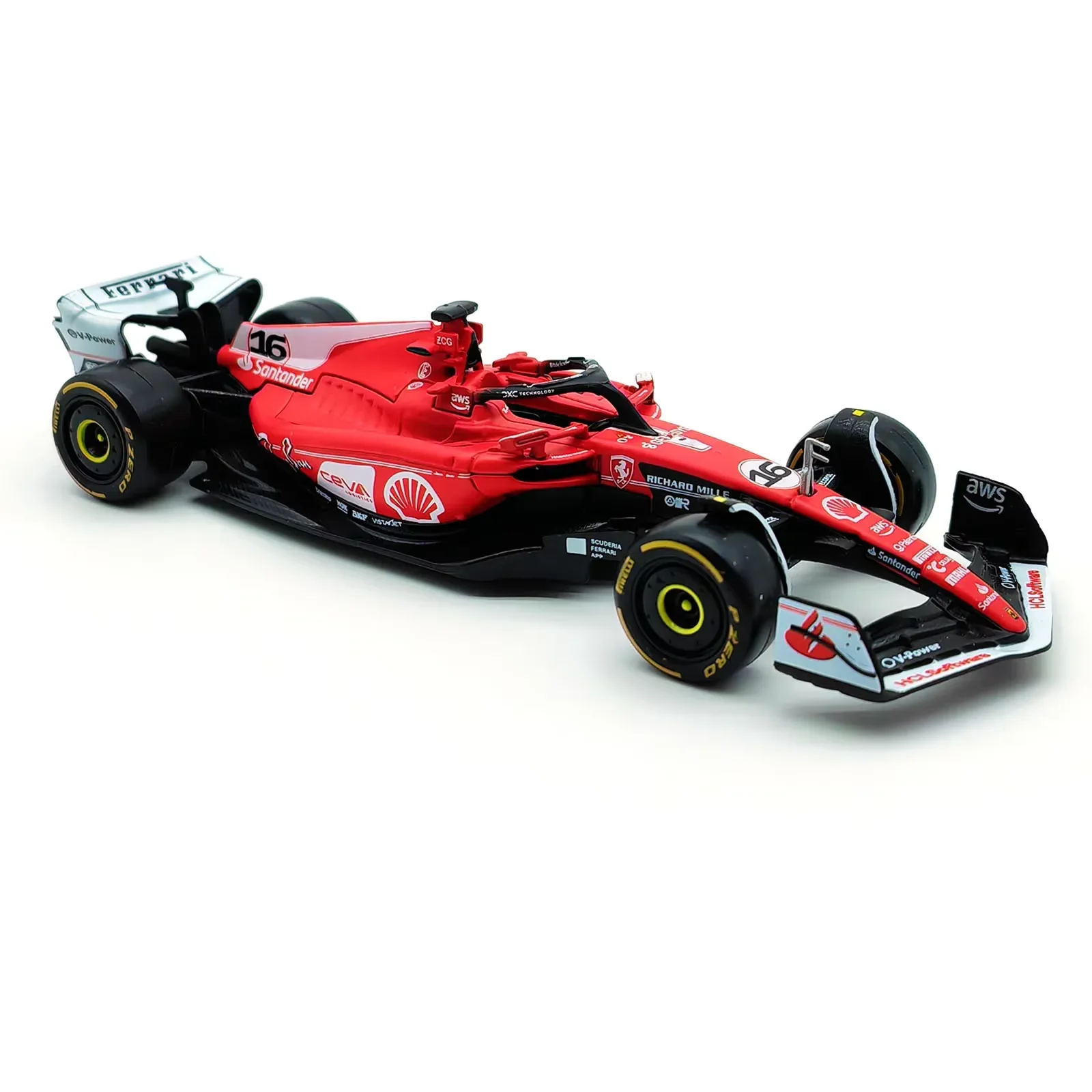 Bburago 1:43 Ferrari SF-23 Las Vegas 55 # Sainz 16 # Leclerc Monza Livery Formula Satu Dengan Hardcover F1 koleksi mainan mobil logam campuran