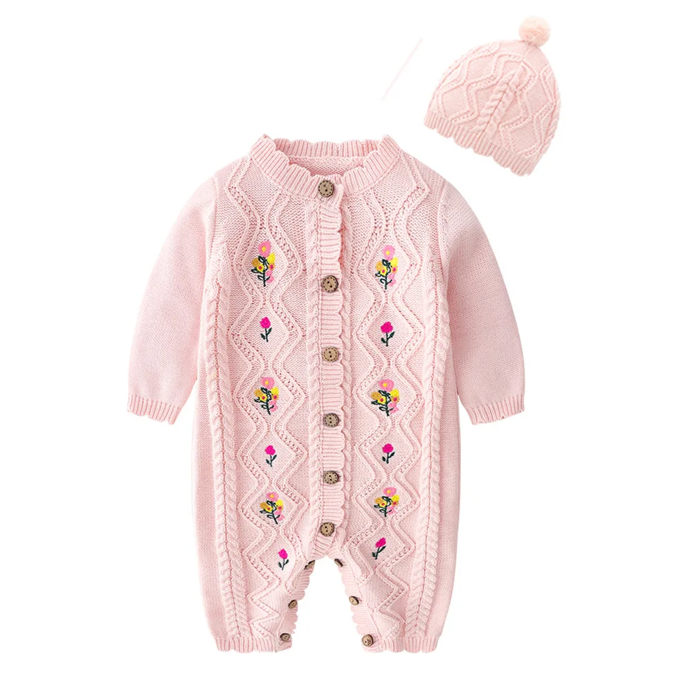 combinaison-pour-bebe-fille-0-24-mois-100-coton-motif-floral-ideale-pour-l’hiver-en-tricot-epais-et-chaud-avec-broderie-florale