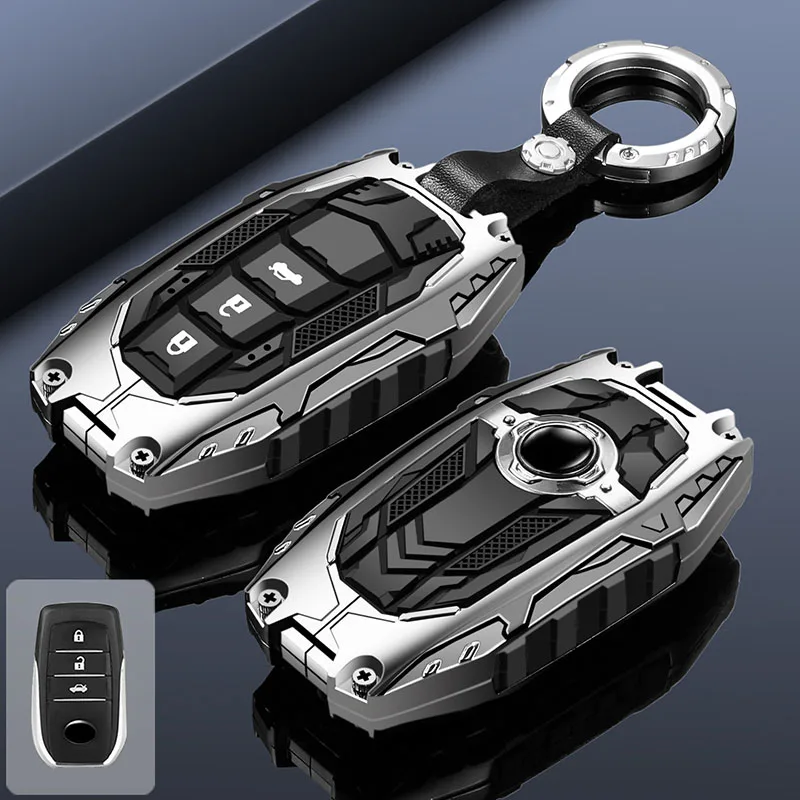 

Zinc Alloy Car Key Case Cover For Toyota Land Cruiser 200 300 Prado Crown TLK 200 Yaris Cross Hilux Innova Fortuner Camry 55