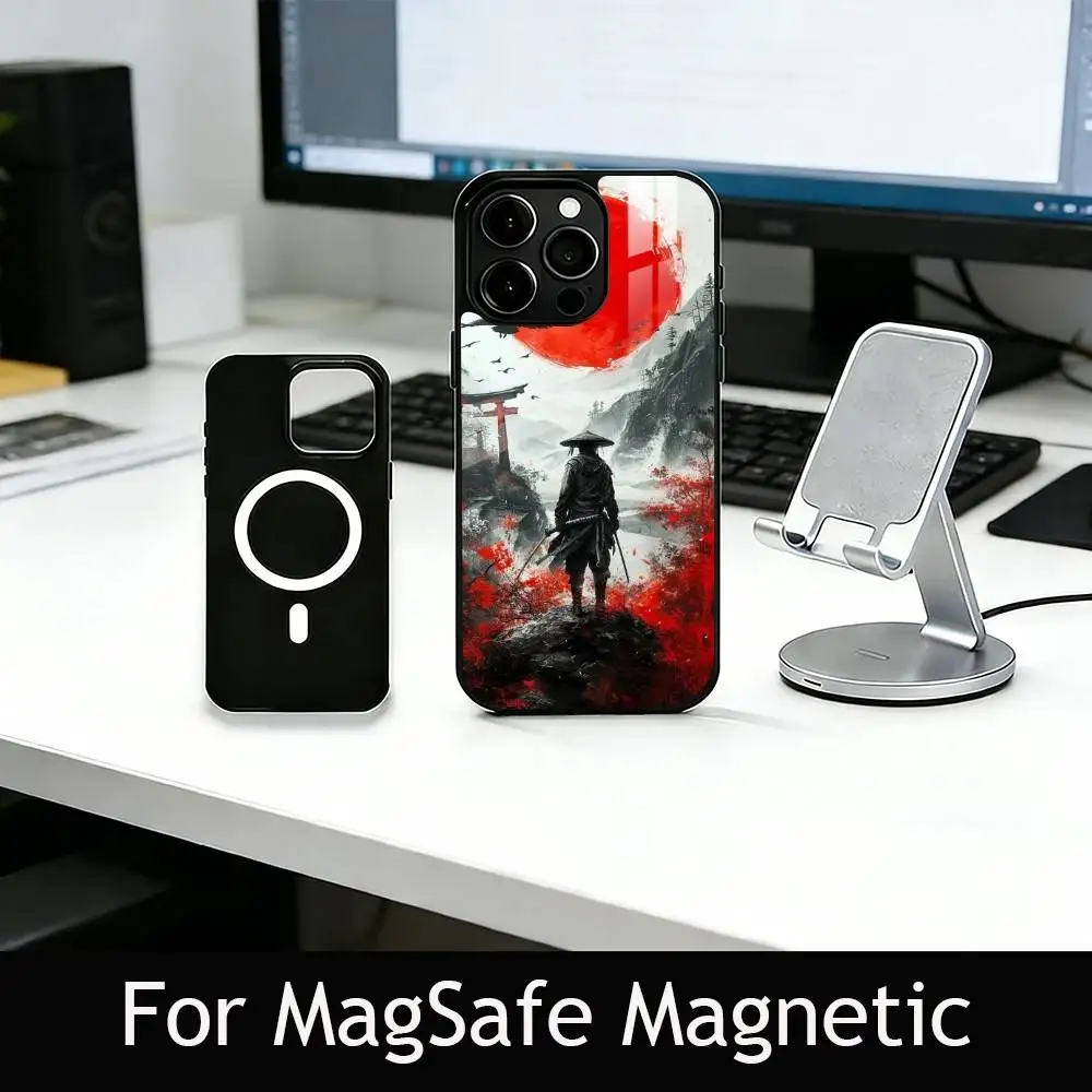 J-Japanese Bushido S-Samurai Phone Case For iPhone17,16,15,14,13,12,11 Plus,Pro Magnetic with Magsafe Wireless Charging