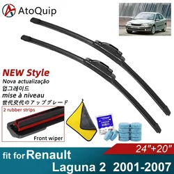 Double Rubber Car Wiper Blades for 2001-2007 Renault Laguna 2 Front Rear Windscreen Windshield Wipers Car Accessories