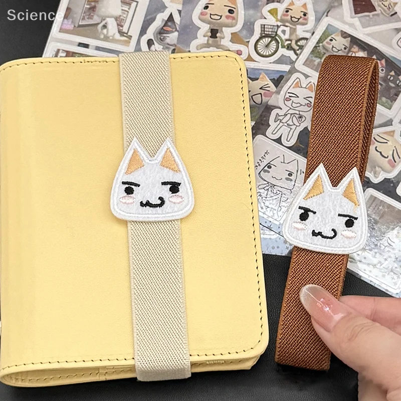 Cartoon Kitten Notebook Decoration Straps Elastic Loose-leaf Notebook Band Binding Rope Binder Strap High Quality Notebook Strap