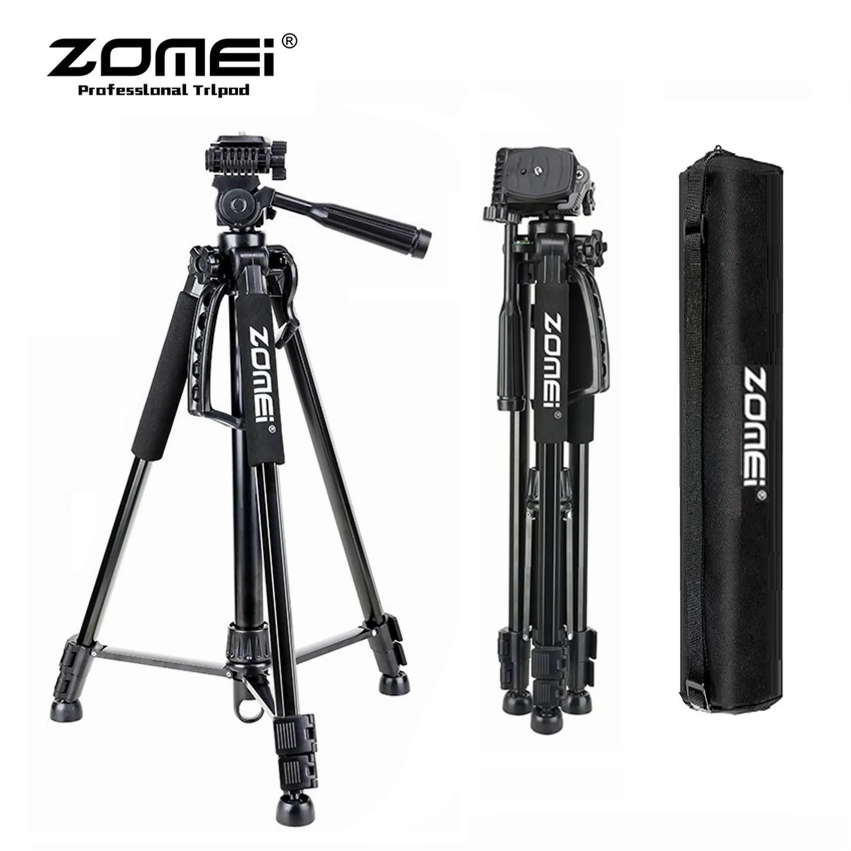 

155cm 61'' Tall Zomei Professional Camera Floor Tripod with 360 Degree Rotation Head for Mobile Panorama Shooting Video Record