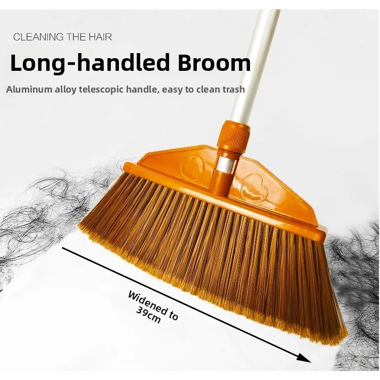 

Утолщенная большая метла с жесткой щетиной для улицы, с длинной ручкой, для подметания двора, для домашнего использования, большая метла с длинной ручкой для улицы