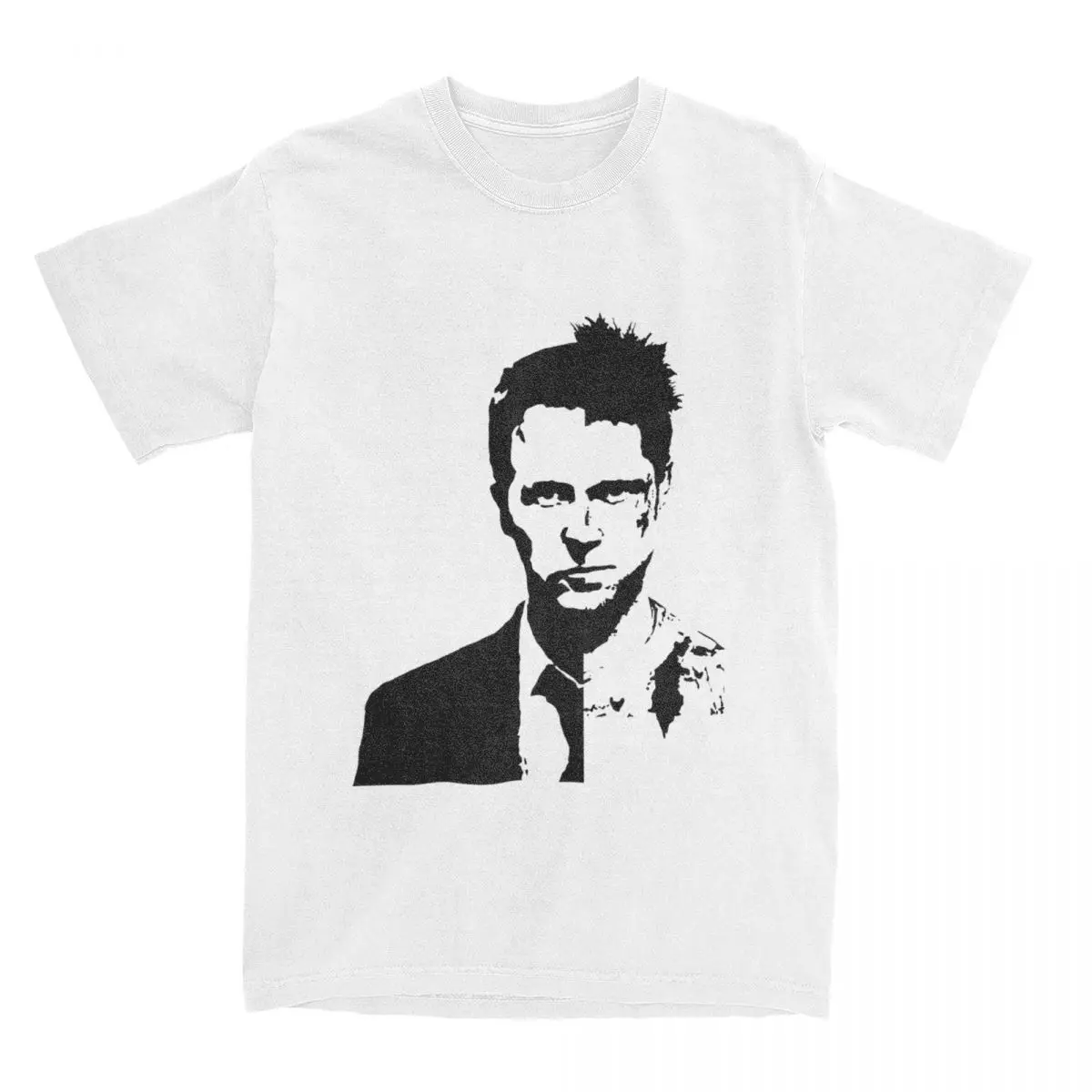 Fight Club Movie T-Shirt for Men Tyler Durden Fun 100% Cotton Tee Shirt Crew Neck Short Sleeve T Shirts Plus Size Tops