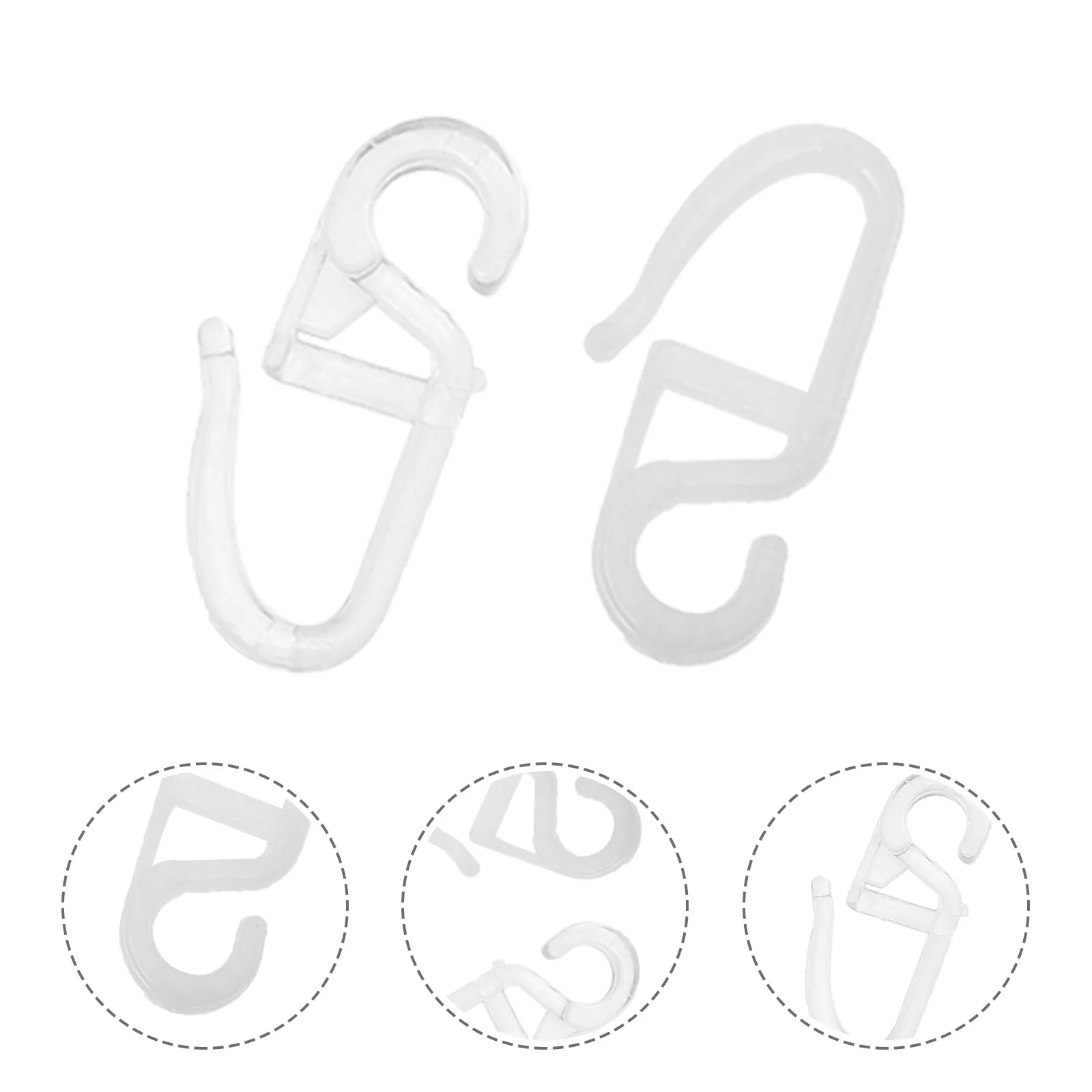 

300 Pcs Curtains Bath Shower Hangers Bathroom Hooks for Living POM Adjustable Plastic Drapes