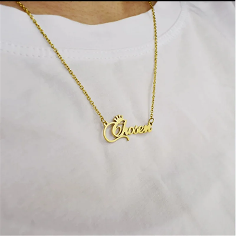 الأوروبية والأمريكية الفولاذ المقاوم للصدأ تاج المختارة قلادة قلادة #5