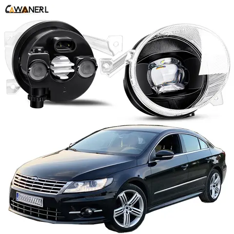 폭스바겐용 자동차 안개등 어셈블리, 캔버스 LED 안개등, 폭스바겐 VW CC 파사트 CC R-라인 2012-2016, 2 개, 30W, 페이스리프트에 맞지 않음