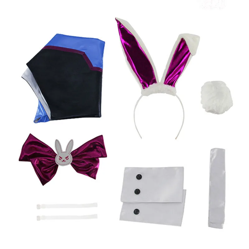 بدلة قفز مثيرة للفتيات على شكل أرنب من Game OW DVA أزياء تنكرية للهالوين بدلة رومبير للسيدات 2025