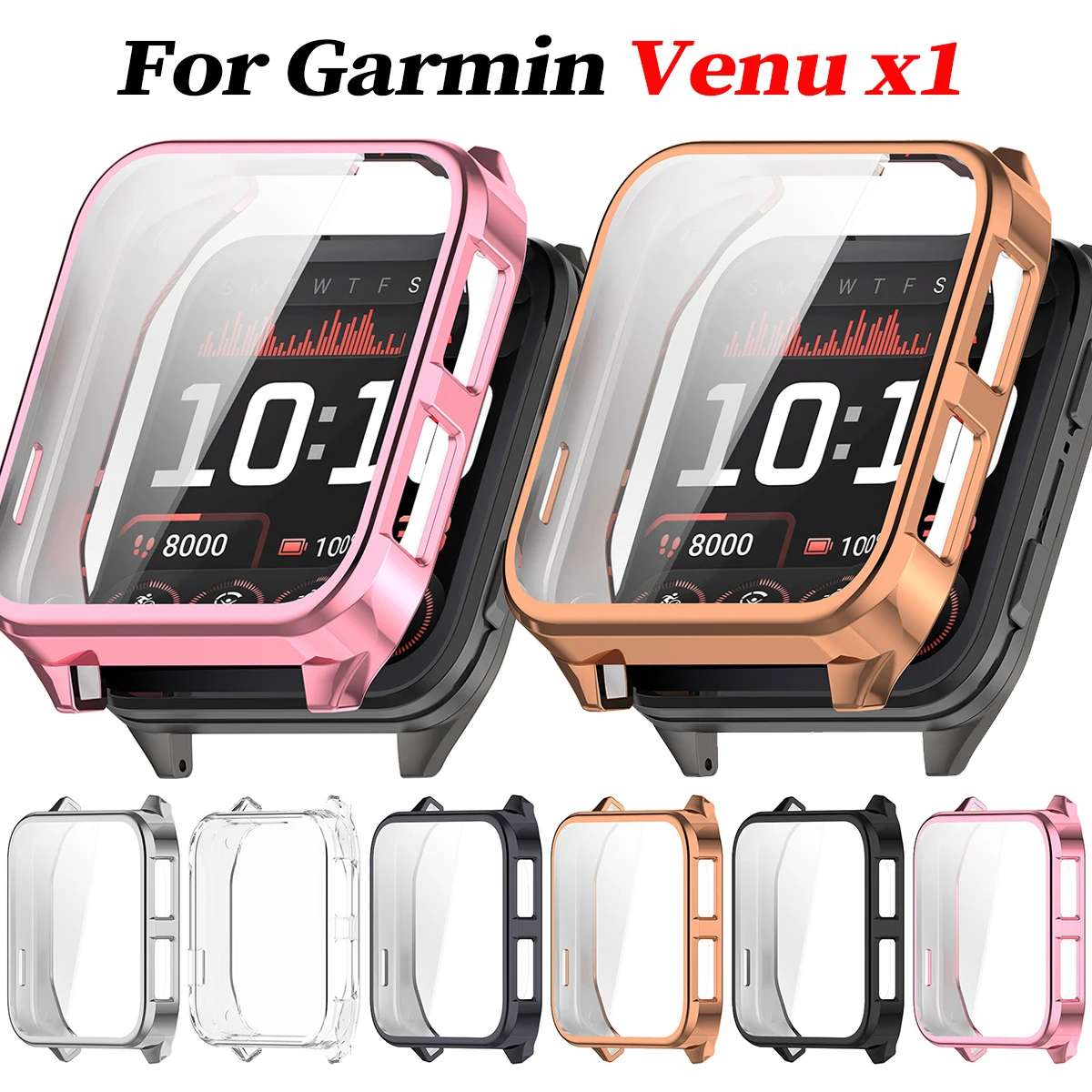 

For Garmin Venu 1X Full Protective Skin Case With Screen Protector Cover For Garmin Venu X1 Smartwatch Soft Shell Frame Guard