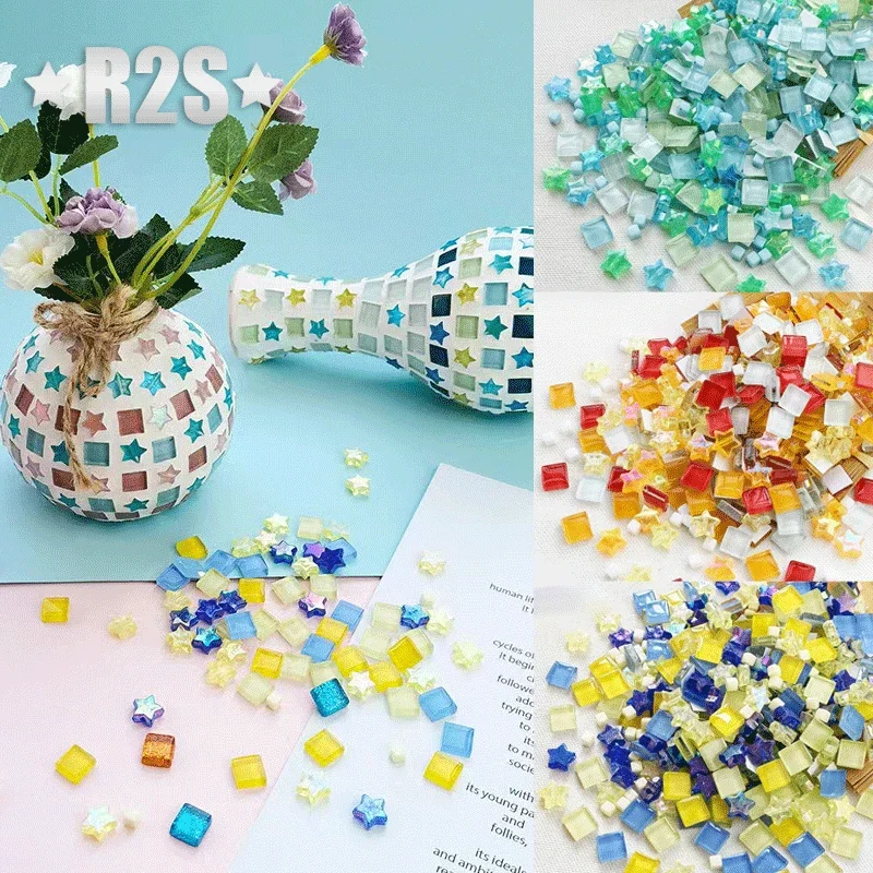 100g Şeffaf Cam Mozaik Fayans Çok Renkli Mozaik Parça DIY Mozaik Yapımı Taşlar Zanaat Hobi Sanat Ev Duvar Dekorasyonu arte