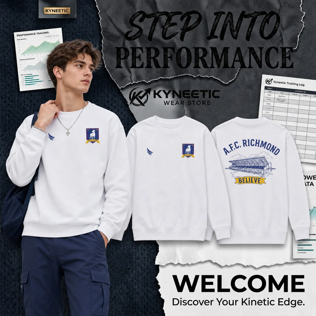 New Richmond Soccer Sweatshirt Parent-Child Cosplay Pullover Loose Fit Sporty Top Thanksgiving Outfit Athletic Casual Clothing